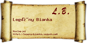 Legény Bianka névjegykártya