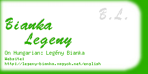 bianka legeny business card