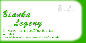 bianka legeny business card